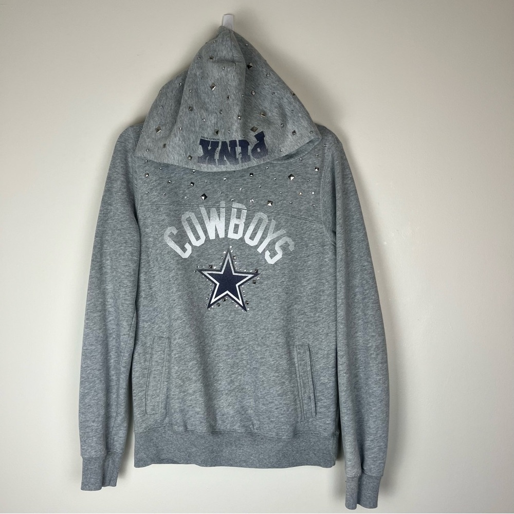 VS PINK Gray Bling Rhinestone Dallas Cowboys Hoodie Large